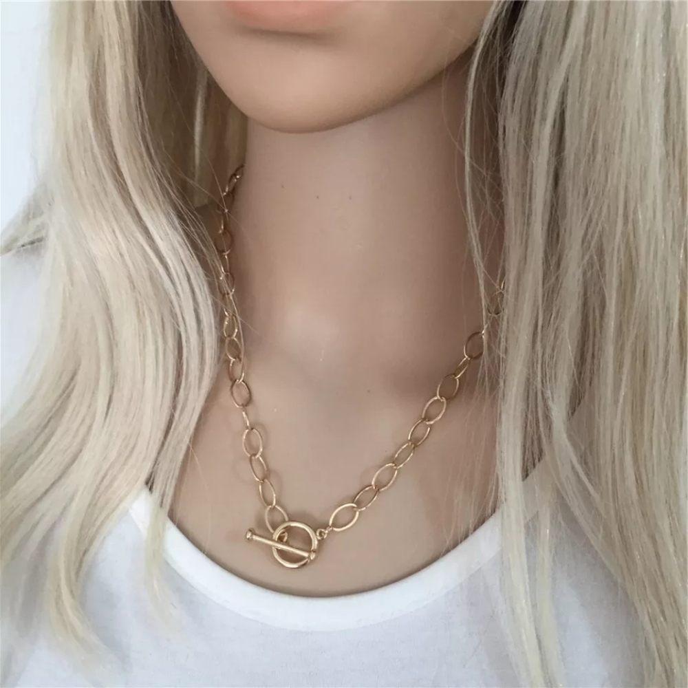 18K Gold plated Clavicle Choker Chain Necklace